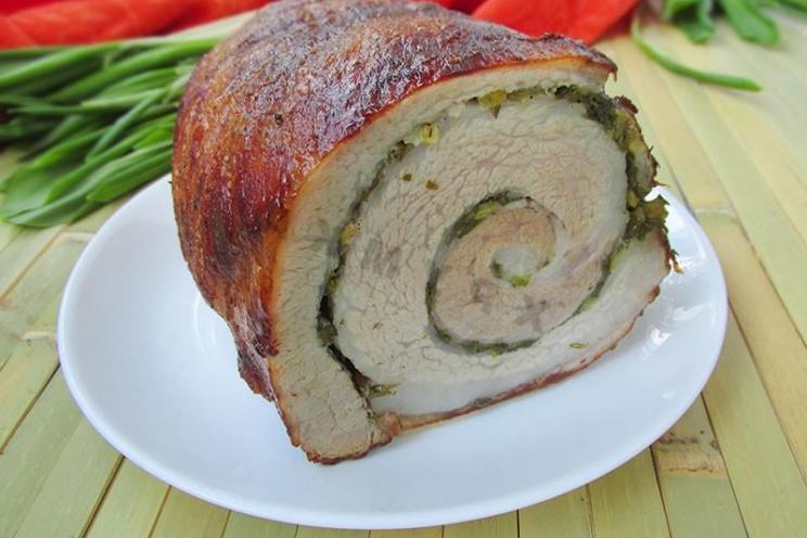Spring Pork Belly Roll with Wild Garlic and Dill