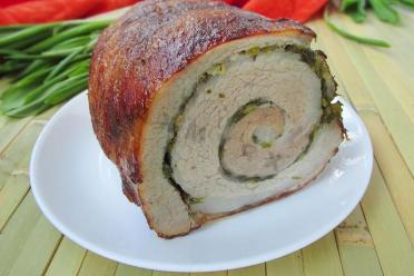 Spring Pork Belly Roll with Wild Garlic and Dill