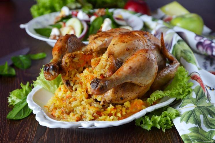 Oven-Baked Chicken Stuffed with Savory Rice