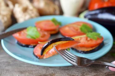 Spicy Eggplant & Tomato Garlic Appetizer