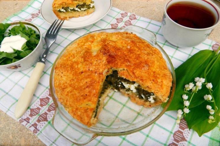 Sorrel and Cottage Cheese Pie with Shortbread Crust