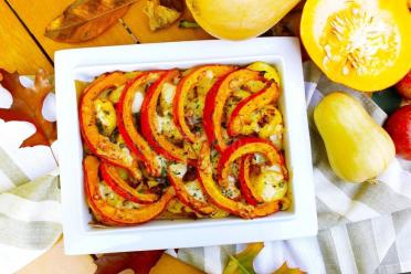 Honey-Garlic Baked Pumpkin and Potatoes