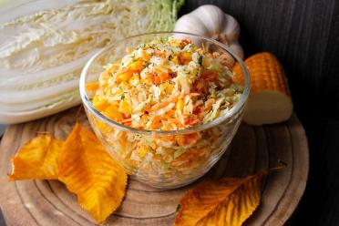Autumn Fresh Chinese Cabbage and Smoked Cheese Salad