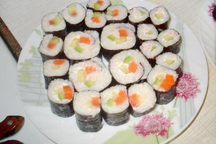 Salmon, Crab, Cheese, and Avocado Rolls