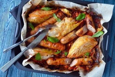 Oven-Baked Bavarian Sausages