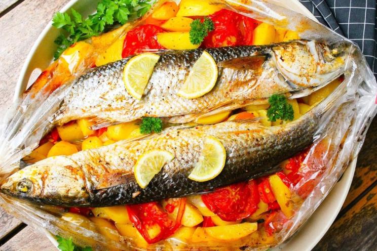 Oven-Baked Whole Mullet with Crispy Crust