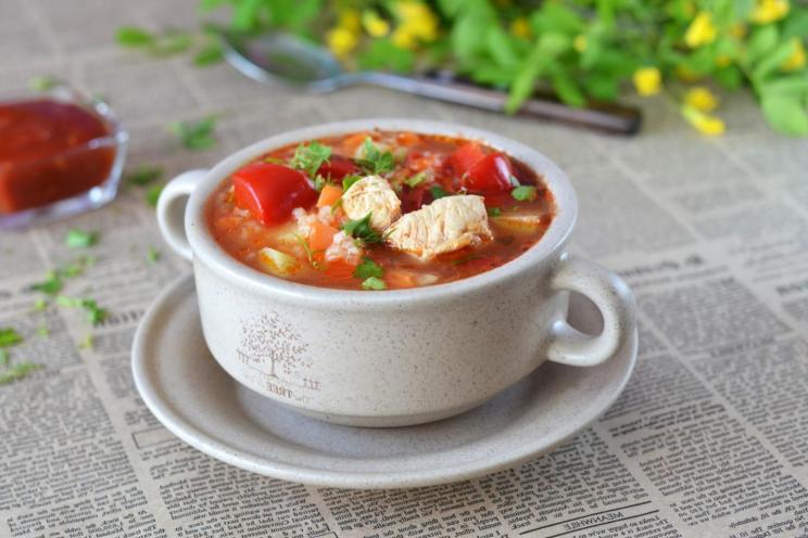 Tomato Chicken Rice Soup