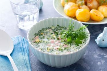 Summer Okroshka with Mineral Water