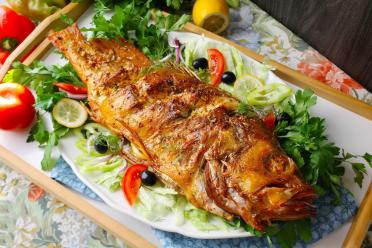 Oven-Baked Whole Sea Bass
