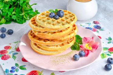 Fluffy Milk Waffles for Breakfast or Dessert
