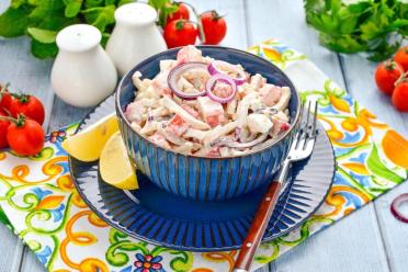 Quick Squid and Crab Stick Salad