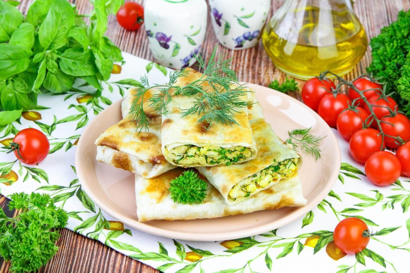 Quick Egg and Herb Lavash Fry-Up