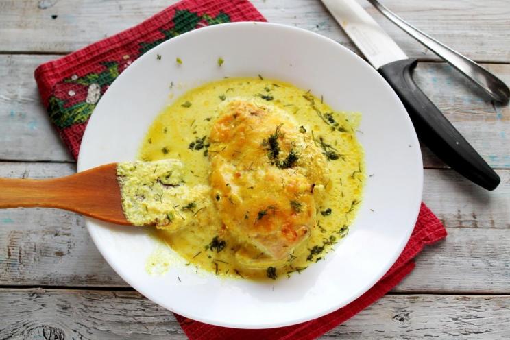 Oven-Baked Chicken Breasts in Creamy Turmeric Sauce