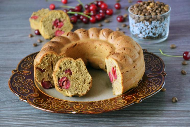 Cherry Coffee Crumble Cake