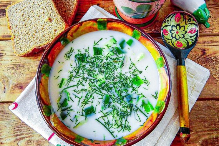 Summer Okroshka: Refreshing Russian Kefir Soup with Sausage & Veggies