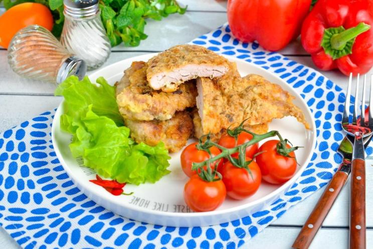 Golden Fried Egg-Breaded Chops