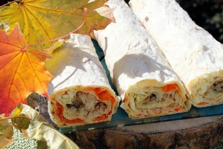 Sprat-Stuffed Lavash Rolls