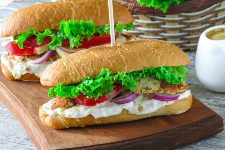 Fried Chicken Fillet Hot Dog Bun Sandwich Fried Chicken Fillet Hot Dog Bun Sandwich