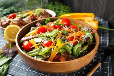 Cucumber and Green Bean Salad with Vegetable Oil