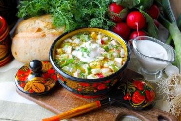 Summer Okroshka with Sausage and Kvass