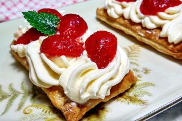 Strawberry & Cream Puff Pastry Delight (No Yeast)