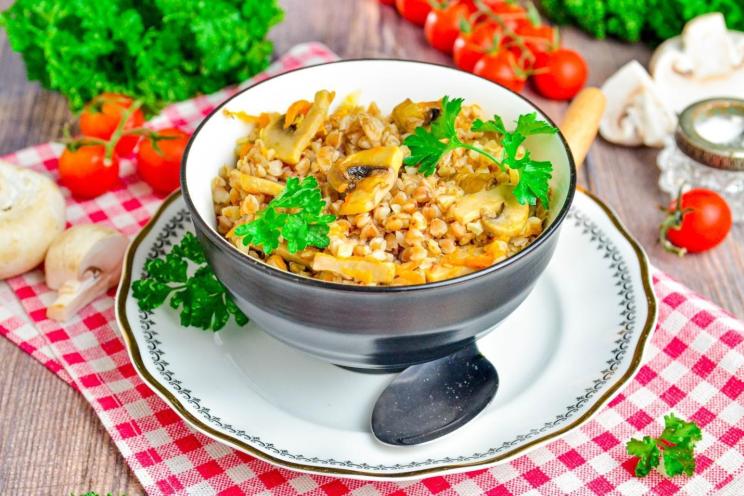 Oven-Baked Buckwheat with Mushrooms Oven-Baked Buckwheat with Mushrooms