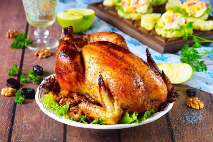 Crispy Oven-Fried Chicken with Apple-Prune Stuffing Crispy Oven-Fried Chicken with Apple-Prune Stuffing