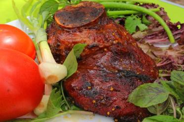 Grilled Honey-Mustard Veal Shoulder