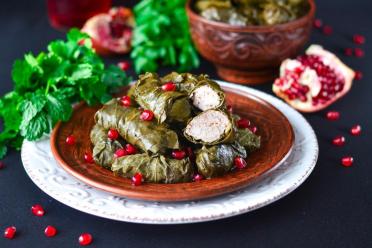 Cabbage-Stuffed Grape Leaves Rolls
