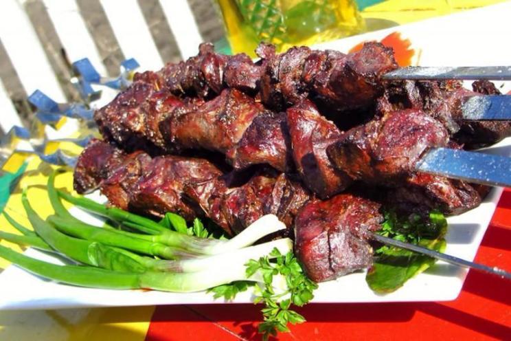 Grilled Pork Heart Skewers