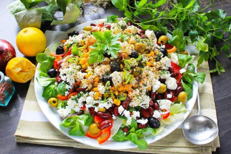 Quick & Healthy Bean, Corn, and Cheese Salad