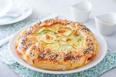 Cheesy Zucchini Puff Pastry Pie