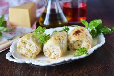 Stuffed Squid with Shrimp, Cheese, and Rice