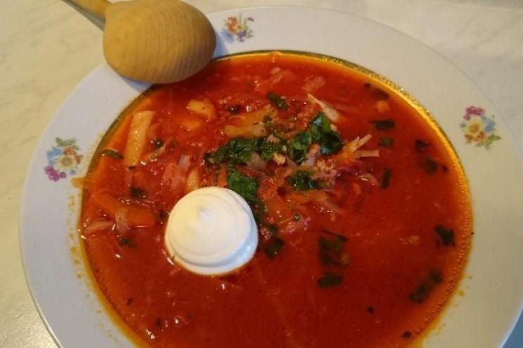 Chicken Broth Borscht with Beets