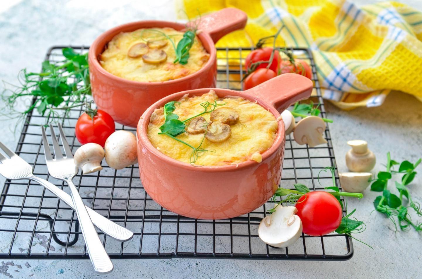 Oven-Baked Potato, Chicken, and Mushroom Julienne