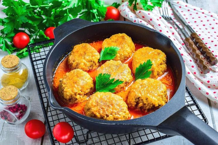Chicken and Rice Meatballs in Tomato Cream Sauce