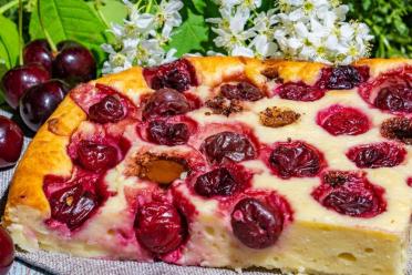 Cherry & Chocolate Cottage Cheese Pie