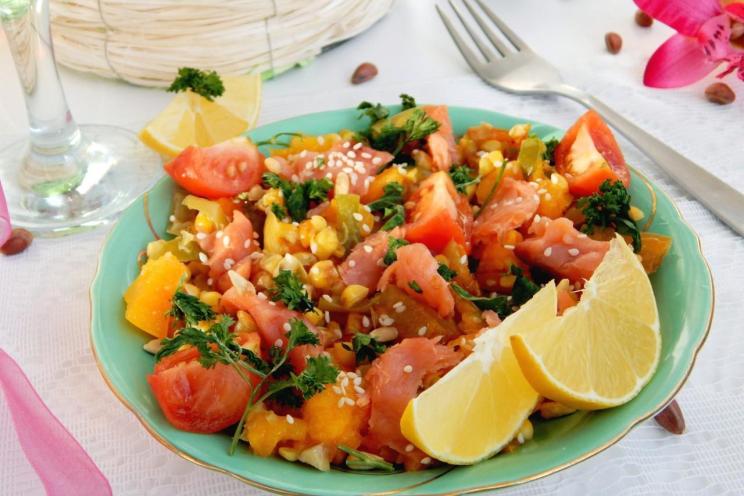 Gourmet Smoked Salmon and Pumpkin Salad