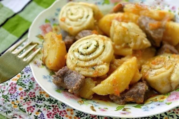 Ukrainian Meat and Potato Noodles