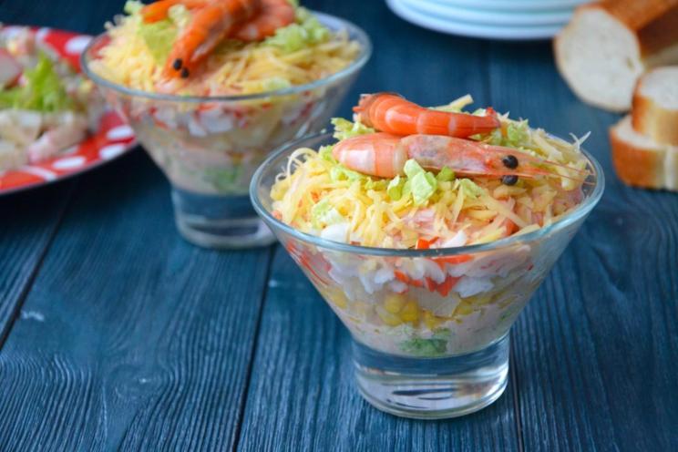 Shrimp, Cheese, and Pineapple Cocktail Salad