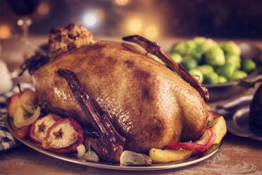Festive Roast Goose with Apples and Prunes