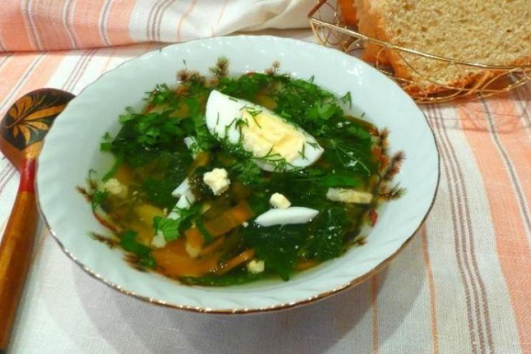 Green Summer Potato Soup with Nettle, Sorrel, and Boiled Egg
