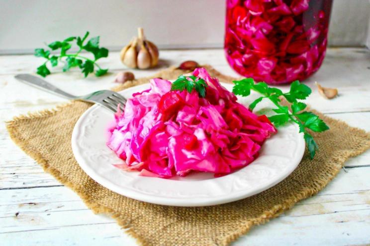 Beet-Pickled Cabbage Delight Beet-Pickled Cabbage Delight