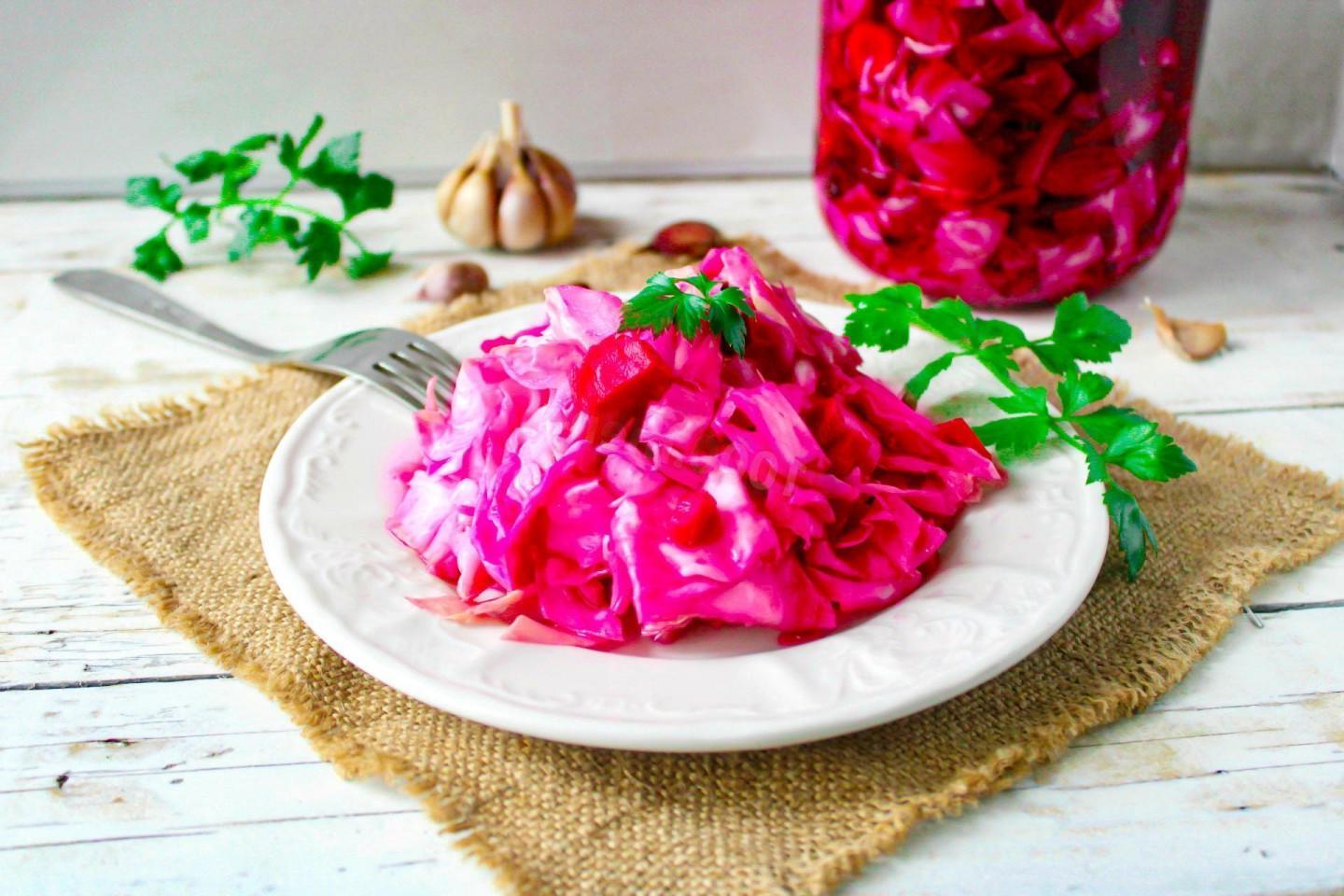Beet-Pickled Cabbage Delight Beet-Pickled Cabbage Delight
