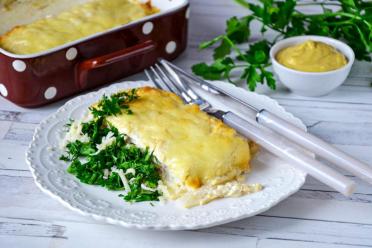 Baked Pollock in Creamy Sauce