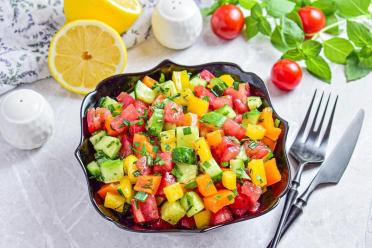 Fresh Summer Cucumber and Tomato Salad