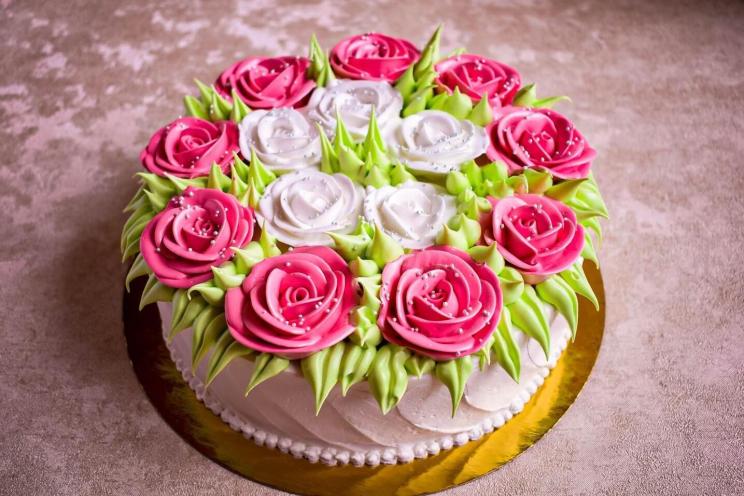Holiday Peach Cream Flower Cake Holiday Peach Cream Flower Cake
