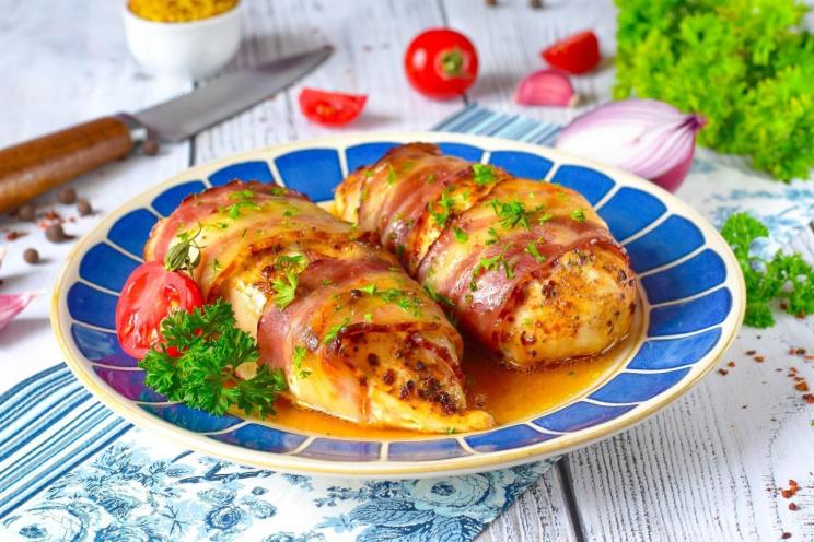 Bacon-Wrapped Oven-Baked Chicken Breast