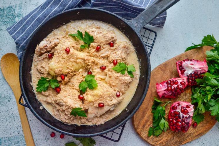 Delicious Georgian Chicken Satsivi with Walnut Sauce