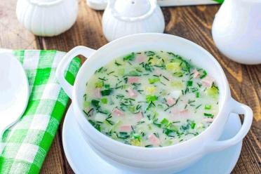 Refreshing Summer Okroshka with Vinegar and Mayonnaise